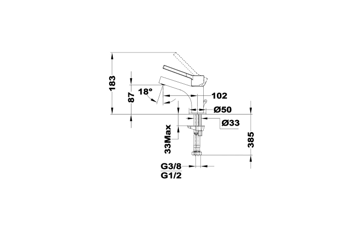 Grifo de lavabo M Strohm Teka Dessin Croquis 1