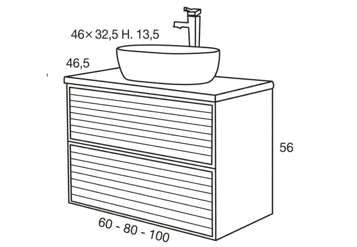 Conjunto mueble de baño Sanchis Zenit Croquis 4