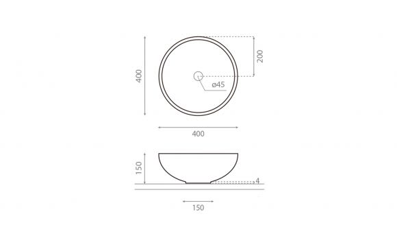 Lavabo sobre encimera Bathco Atelier Croquis 5