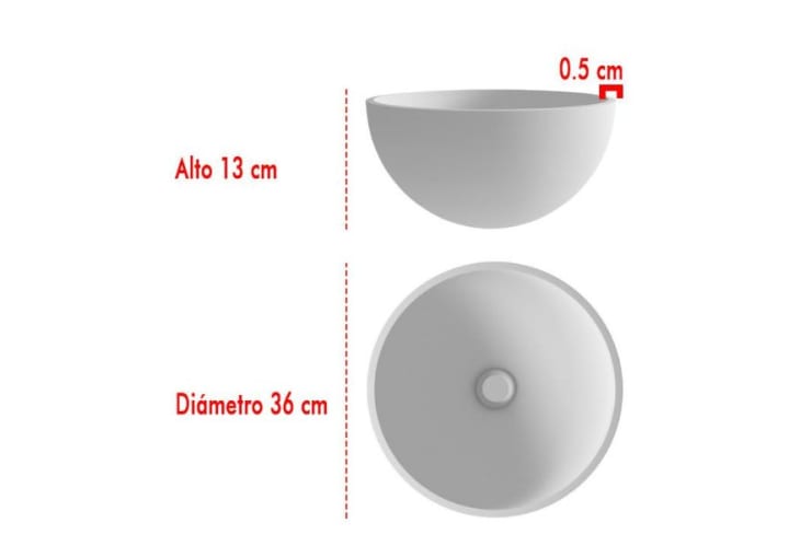 Lavabo sobre encimera Bruntec Bolonia Croquis 2