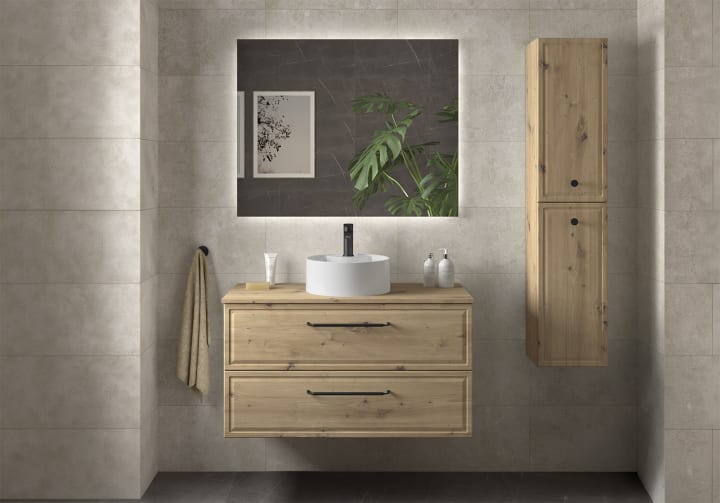 Conjunto mueble de baño Salgar Runa con lavabo sobre encimera Principal 2