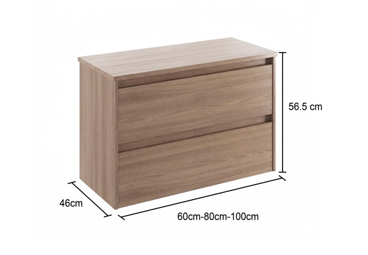 Mueble de baño moderno con encimera de madera Bruntec Oxford Croquis 10