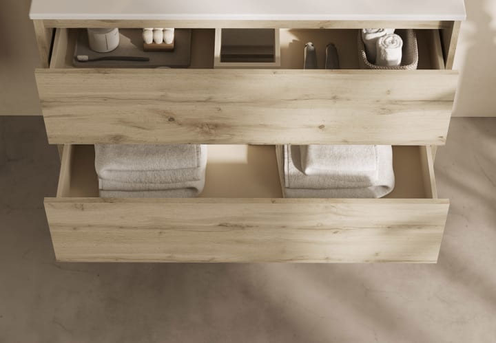 Mueble de baño moderno con encimera de madera Bruntec Oxford Detalle 9