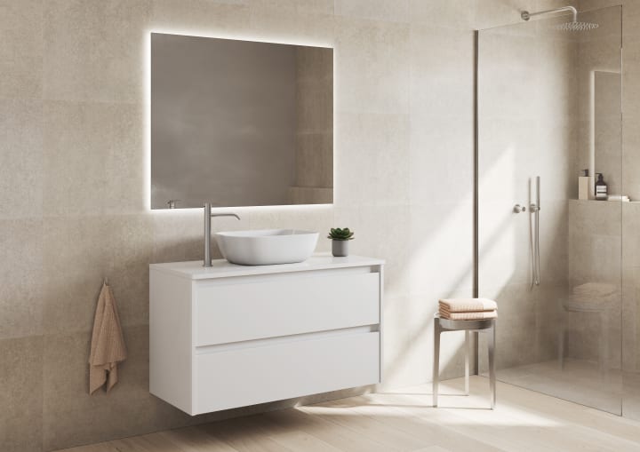 Mueble de baño moderno con encimera de madera Bruntec Oxford Principal 6