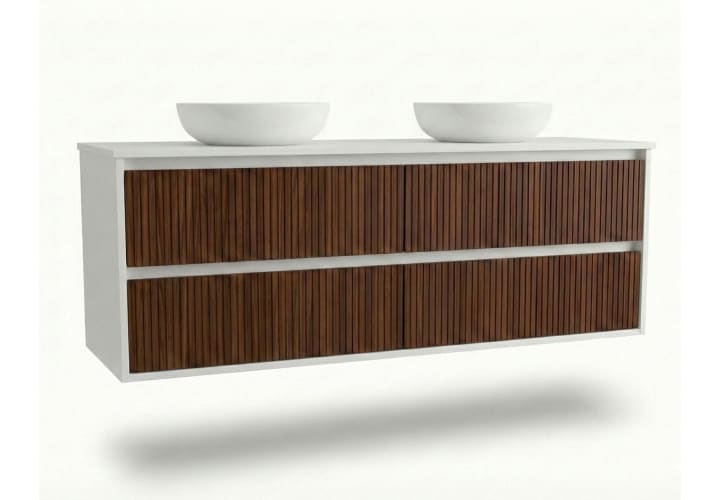 Mueble de baño madera maciza con encimera solid surface Bruntec Alpes 18 Principal 1