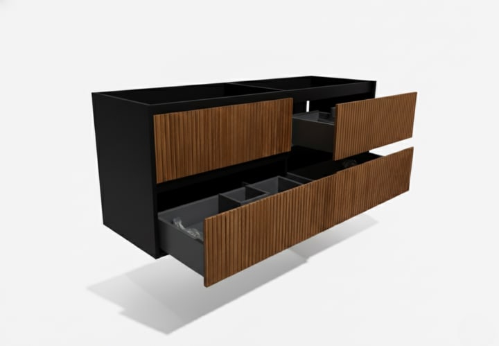 Mueble de baño madera maciza con encimera solid surface Bruntec Alpes 18 Detalle 9