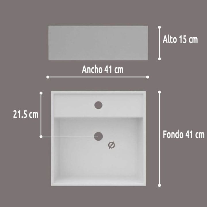 Lavabo suspendido fondo reducido Art and Bath Libra Croquis 2