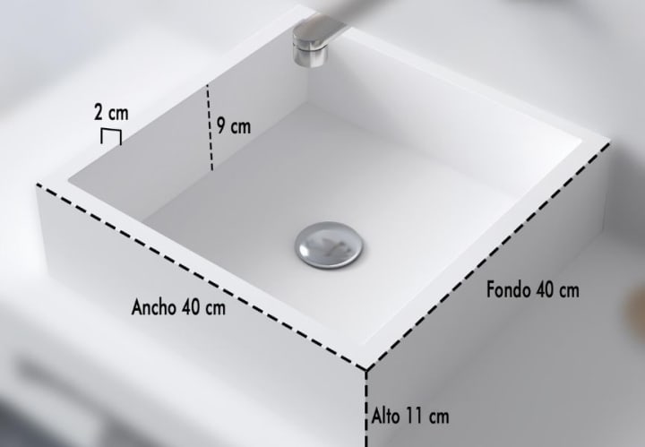 Lavabo sobre encimera Bruntec Quadro Croquis 1