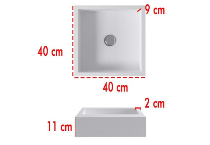 Lavabo sobre encimera Bruntec Quadro Croquis 2