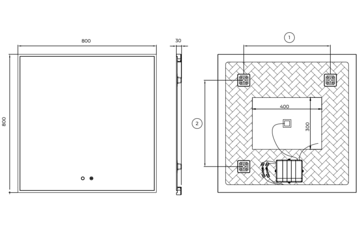 Espejo de baño con luz LED Ledimex Boston Croquis 8