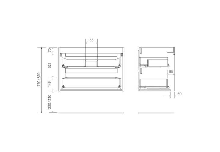 Conjunto mueble de baño Salgar Morai Croquis 12