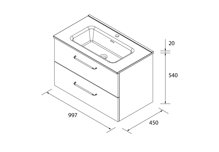 Conjunto mueble de baño Salgar Morai Croquis 10