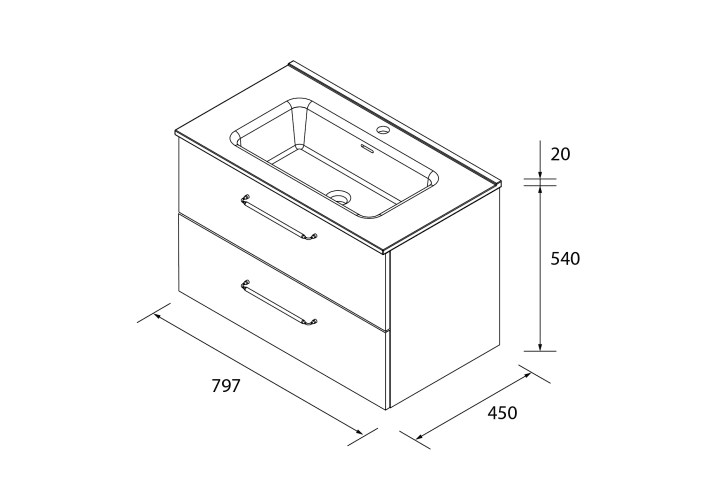 Conjunto mueble de baño Salgar Morai Croquis 9