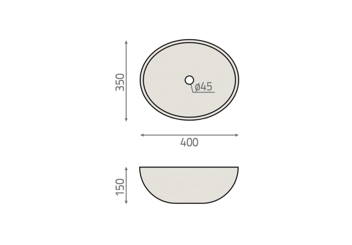 Lavabo sobre encimera BHD Denver Croquis 7