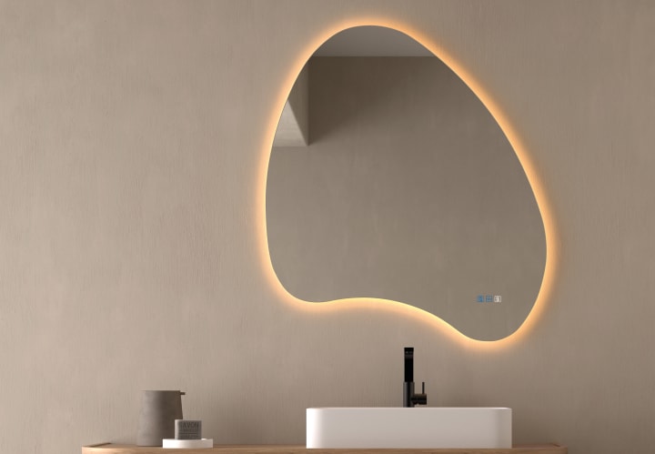 Espejo de baño con luz LED Bruntec Wave Principal 1