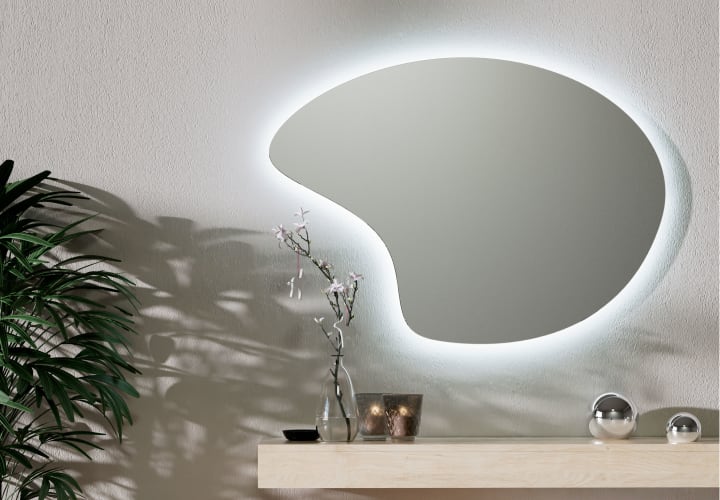 Espejo de baño con luz LED Bruntec Wave Ambiente 2