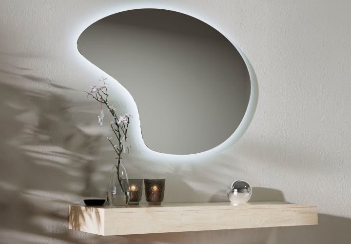 Espejo de baño con luz LED Bruntec Wave Principal 1