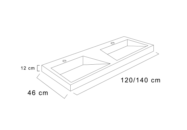 Lavabo de baño encastrado Torvisco Cut Plus F12 Croquis 6