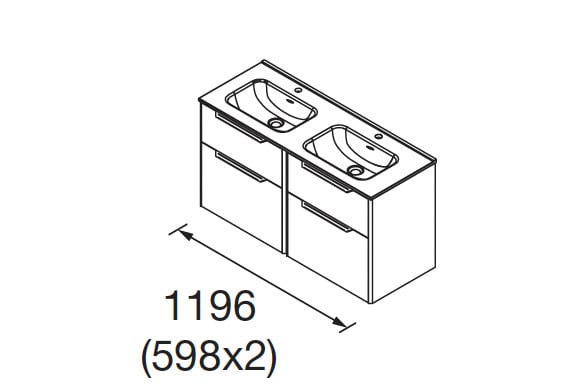 Conjunto mueble de baño Salgar Luva Croquis 6