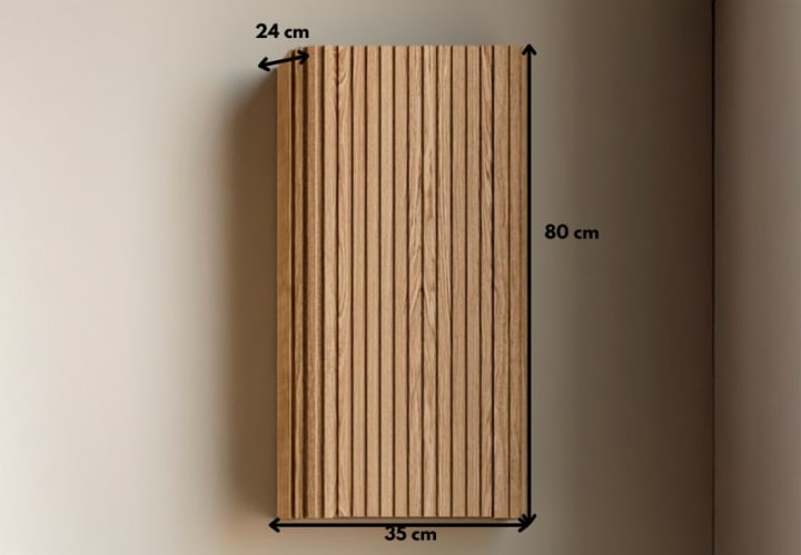 Colgar de baño madera maciza de Fresno Bruntec Neo Curve Croquis 4