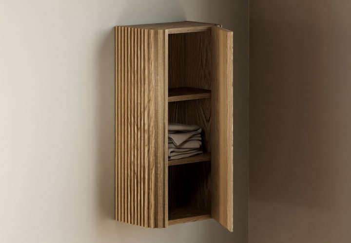 Colgar de baño madera maciza de Fresno Bruntec Neo Curve Detalle 1