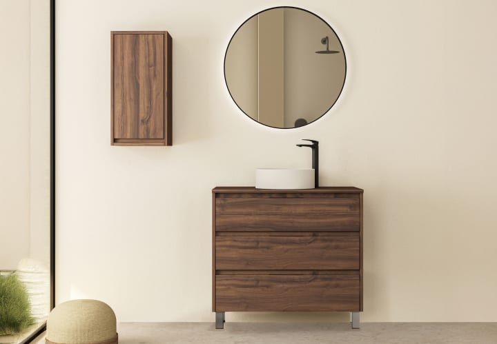 Mueble de baño con encimera de madera Bruntec Boston Principal 1