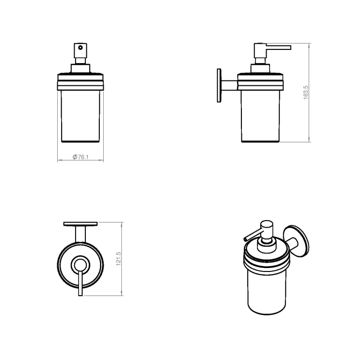 Conjunto de accesorios de baño Cosmic Duo Round Croquis 4