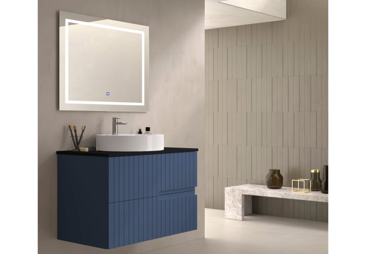 Mueble de baño con encimera piedra compactada negra Bruntec Ebi colores Principal 7