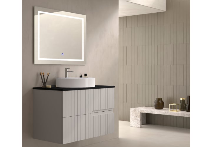 Mueble de baño con encimera piedra compactada negra Bruntec Ebi colores Principal 3