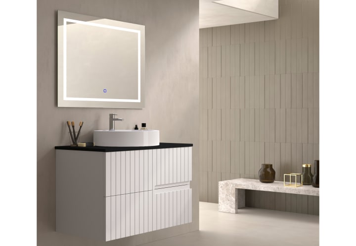 Mueble de baño con encimera piedra compactada negra Bruntec Ebi colores Principal 1