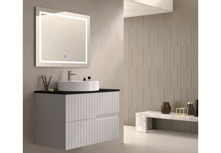 Mueble de baño con encimera piedra compactada negra Bruntec Ebi colores Principal 4