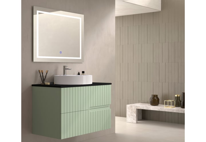 Mueble de baño con encimera piedra compactada negra Bruntec Ebi colores Principal 8