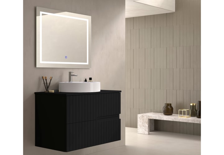 Mueble de baño con encimera piedra compactada negra Bruntec Ebi colores Principal 2