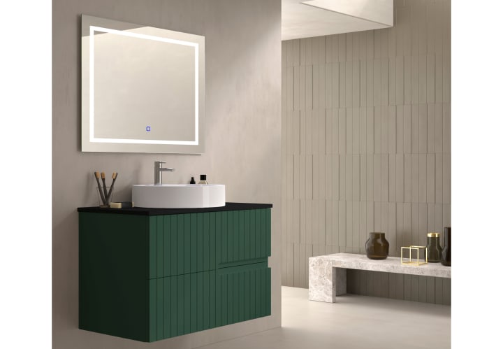 Mueble de baño con encimera piedra compactada negra Bruntec Ebi colores Principal 6