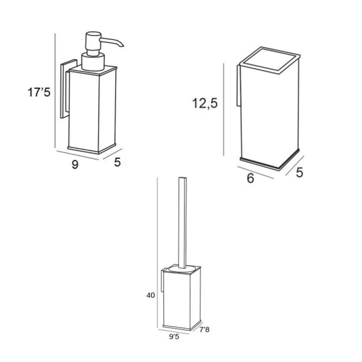 Conjunto de accesorios de baño Manillons Torrent Sintor Croquis 4