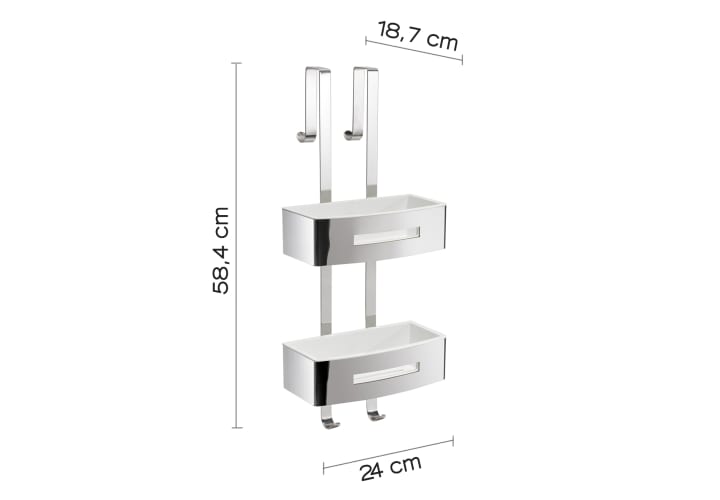 Estante doble colgable para ducha Gedy Poseidon Croquis 4
