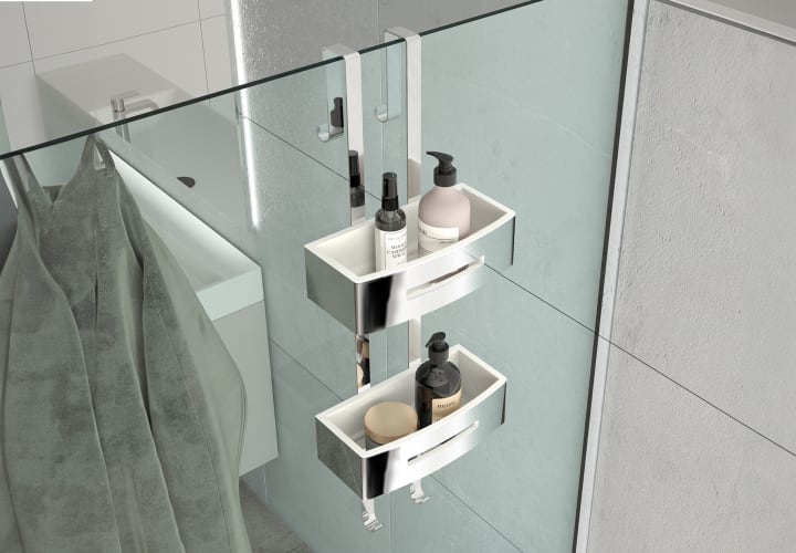 Estante doble colgable para ducha Gedy Poseidon Ambiente 3