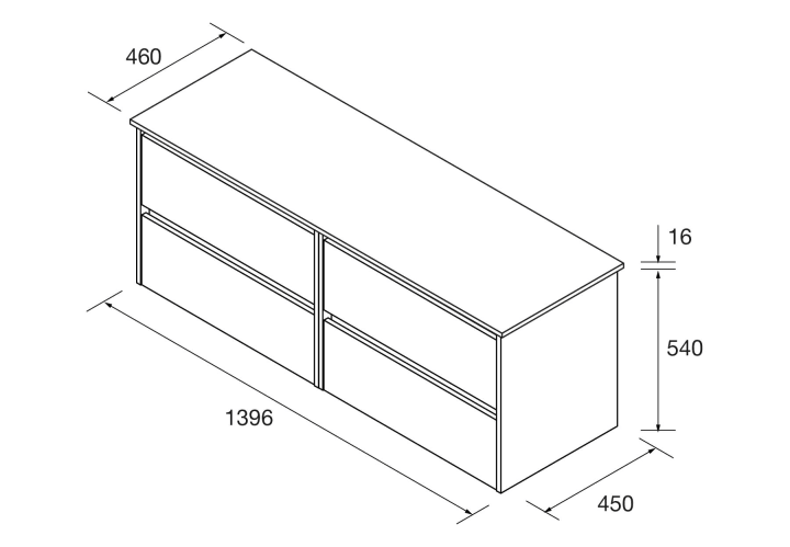 Mueble de baño con encimera de madera Salgar Noja Croquis 12