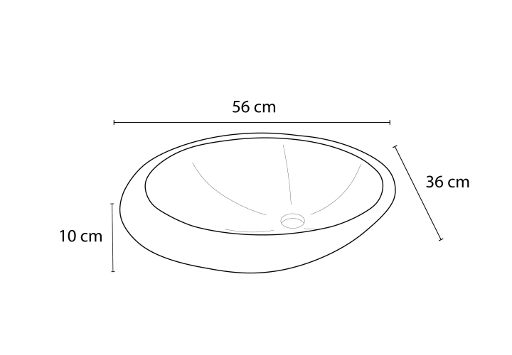 Lavabo de mármol natural Bruntec Corino Croquis 3