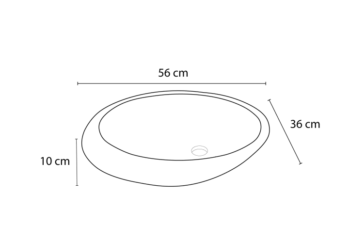 Lavabo de mármol natural Bruntec Corino Croquis 3