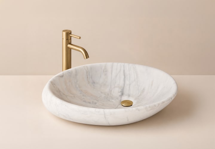 Lavabo de mármol natural Bruntec Corino Ambiente 2