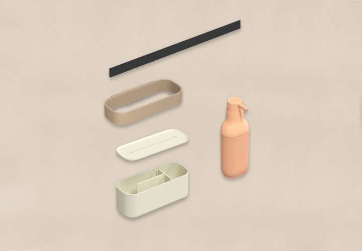 Set modular para lavabo con guía a pared de Cosmic Alife Detalle 1