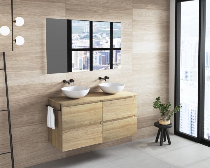 Mueble de baño con encimera de madera Bruntec Roma Principal 3