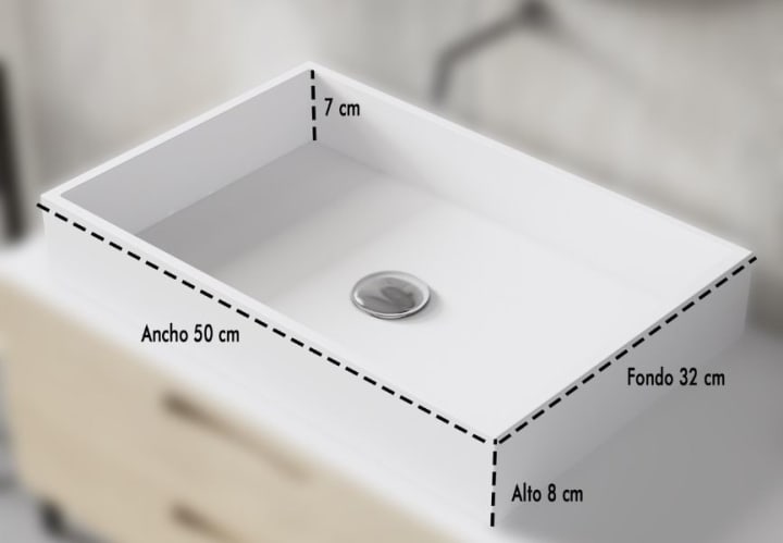 Lavabo sobre encimera Bruntec Square Detalle 1