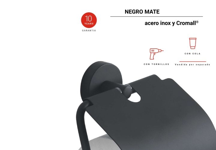 Portarrollo de baño con tapa Gedy Eros Detalle 2