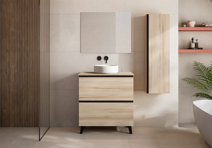 Mueble de baño con encimera de MDF Hidrófuga de madera Visobath Granada Principal 1