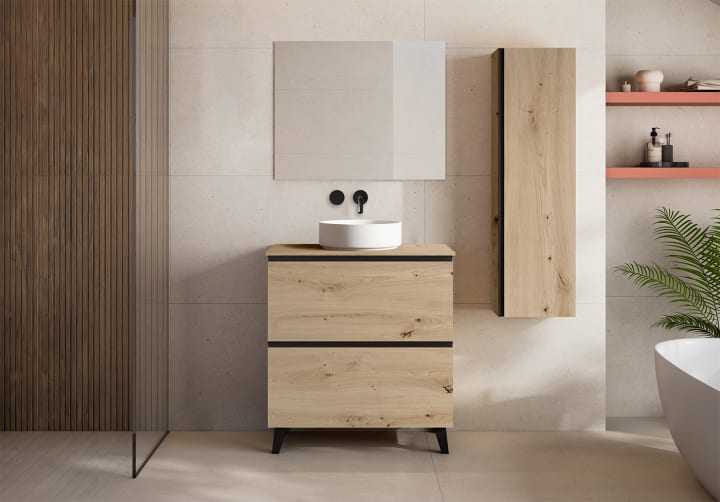Mueble de baño con encimera de MDF Hidrófuga de madera Visobath Granada Principal 2