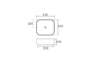 Lavabo sobre encimera Bruntec Voe Croquis 2