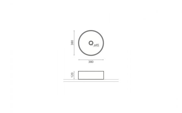 Lavabo sobre encimera Bathco Detroit Croquis 5