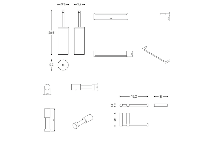 Conjunto de accesorios de baño Cosmic Logic Croquis 12